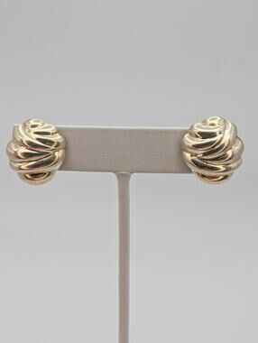 Sterling Silver 925 Puffy 3D Swirl Earrings Marked CNA 925